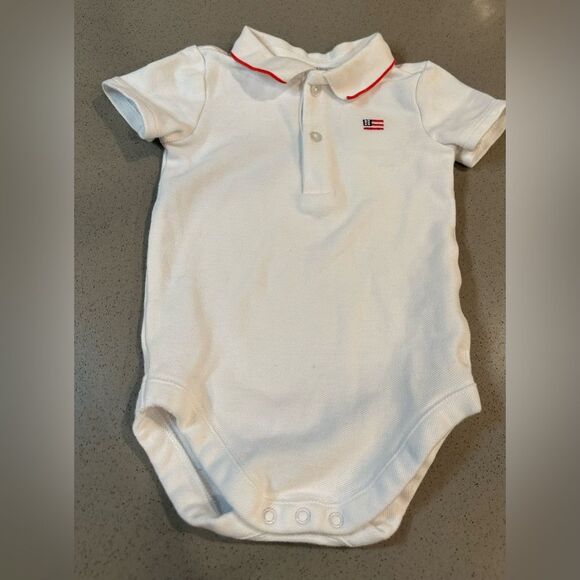 Janie and Jack white short-sleeve onesie size 6-12 months - Picture 1 of 4